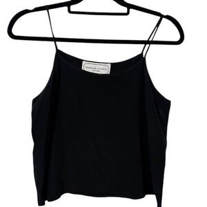 Adrienne Vittadini Silk Black Cami Shell Tank Petite Size 10P